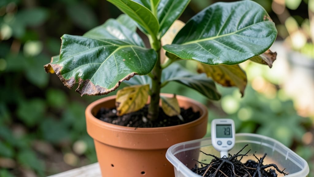 How to Fix Overwatered Fiddle Leaf Fig: Root Revival Through Drainage and Airflow Reset
