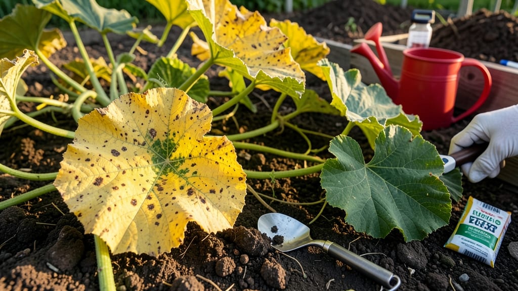 How to Fix Yellow Pumpkin Leaves: Copper-Free Remedy for Revived Vines