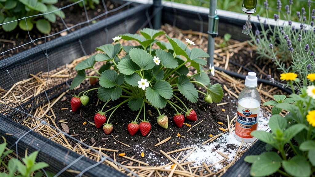 How to Keep Animals Away From Strawberries: Caffeine-Soaked Coffee Ground Barrier