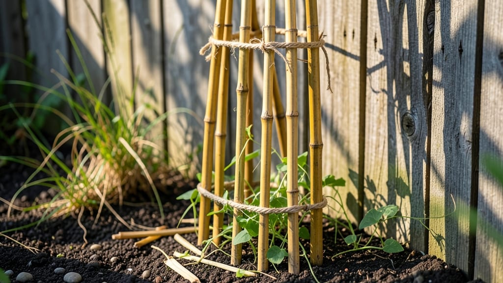 Bamboo Sticks and Twine Trellis