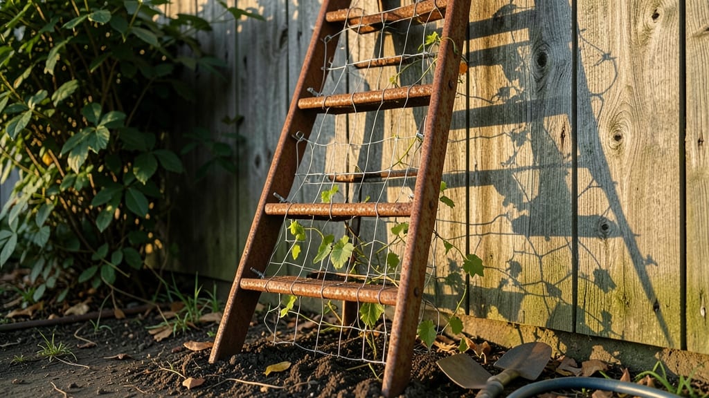 Old Ladder and Chicken Wire